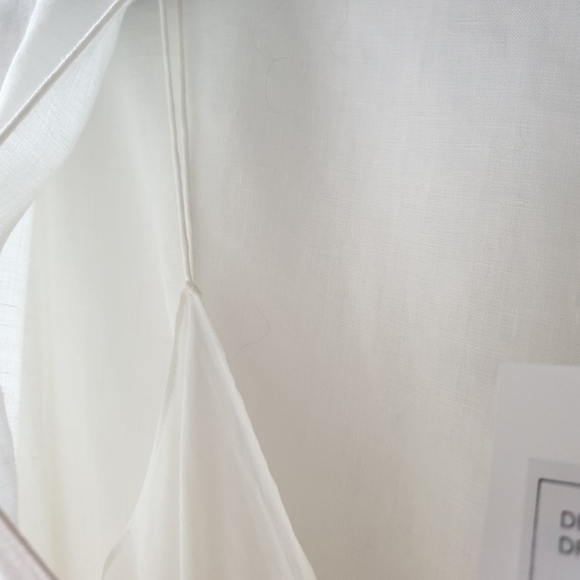 Theory white linen deep v easy dress - Picture 5 of 9